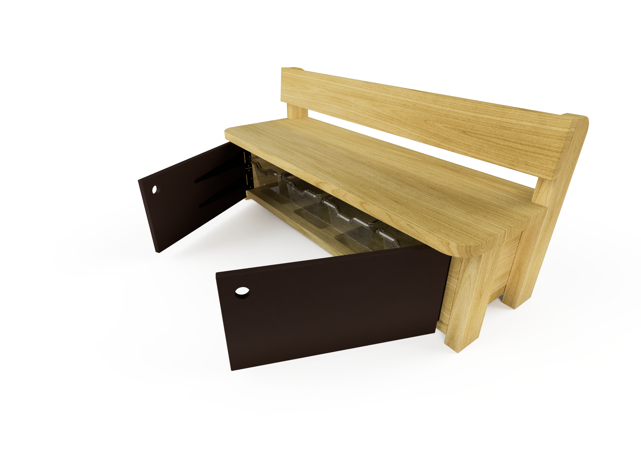 Timber storage store bench